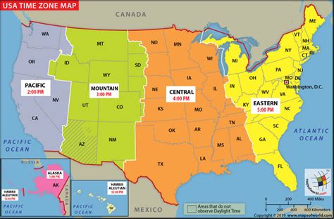 Maps Us Time Zones Map United States