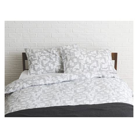 Always use the mattress with its cover. MINERAL Grey patterned double duvet cover set | Buy now at ...