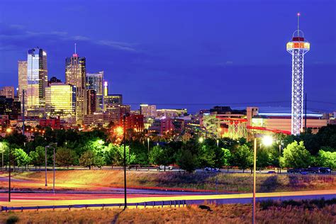 Downtown Denver Colorado Skyline In Color Photograph By Gregory Ballos