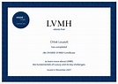 INSIDE LVMH Certificate validated