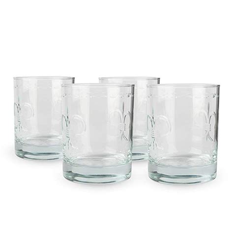 Fleur De Lis Engraved Dof Rocks Glasses 14 Oz Set Of 4 Review Fleur De Lis Glassware Dof
