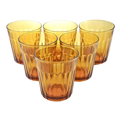Amber Glass Tumblers Set Of 6 Chairish