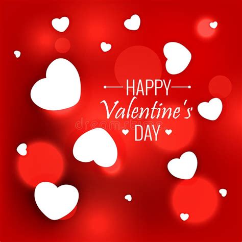 Elegant Red Background With White Hearts For Valentines Day Stock