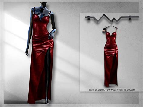 Busra Trs Leather Dress Bd318 Sims 4 Mods Clothes Sims 4 Clothing