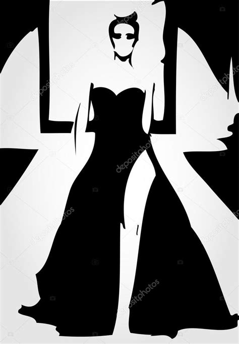 Runway Model In Fashionable Gown Stock Vector Image By ©shawlin 100002316