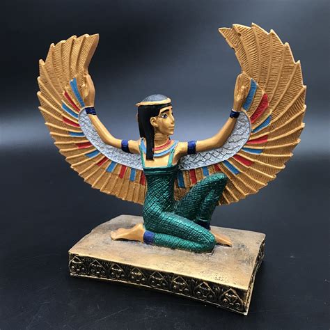 Maat The Egyptian Goddess Of Justice And Truth 10 Inches Tall In Hand Painted Polystone Made