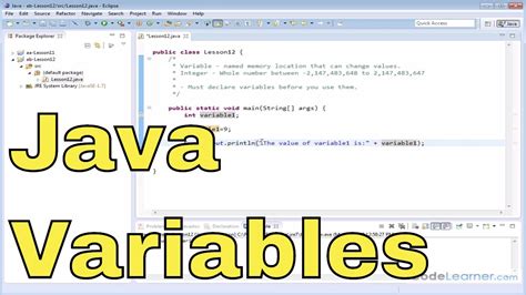 12 Declaring And Using Integer Variables In Java Java Programming