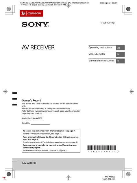 Sony Xav Ax8100 Operating Instructions Manual Pdf Download Manualslib