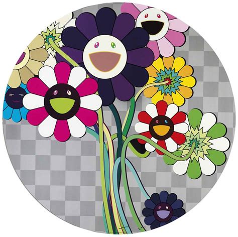 Murakami's flower plushes are known for being colorful, so to start off our top 5 we're going with something a bit different. TAKASHI MURAKAMI (Japanese, B. 1962) , Flowers for Algernon; Even The Digital Realm Has Flowers ...