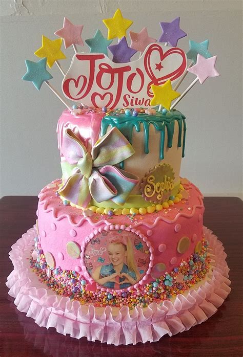 Jojo Siwa Tiered Cake Adrienne And Co Bakery Jojo Siwa Birthday Cake Candy Theme Birthday