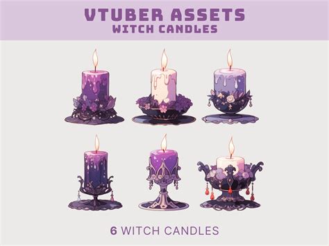 Vtuber Witch Candle Asset Purple Overlay Twitch Vtuber Decor Candle