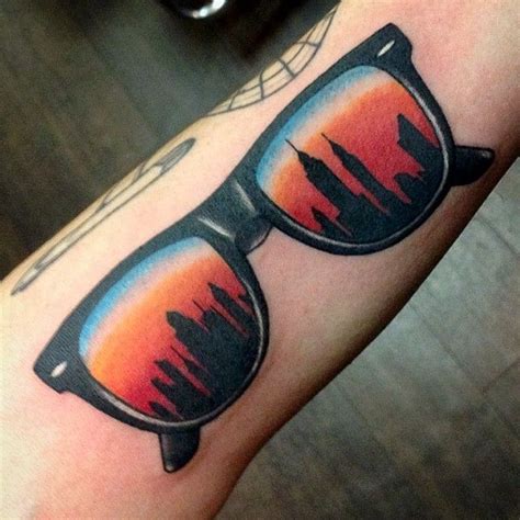 Sunglasses Tattoo On Forearm Glasses Tattoo Skyline Tattoo Nyc Tattoo