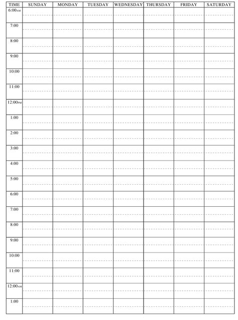 Weekly Hourly Study Schedule Template Download Printable Pdf