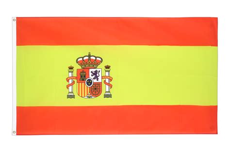 Le drapeau du royaume d'espagne est composé de trois bandes horizontales : Grand drapeau espagnol - 150 x 250 cm - M. des Drapeaux