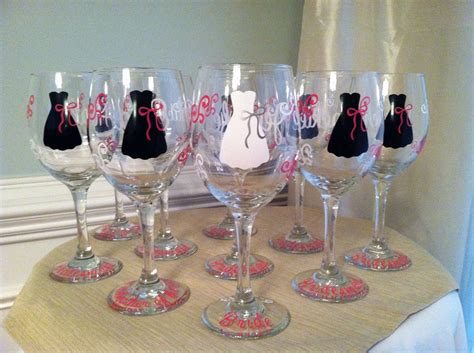 3 Personalized Bride And Bridesmaid Wine Glasses