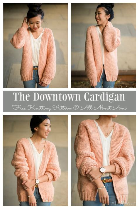 Women Garter Stitch Cardigan Free Knitting Patterns Knitting Pattern