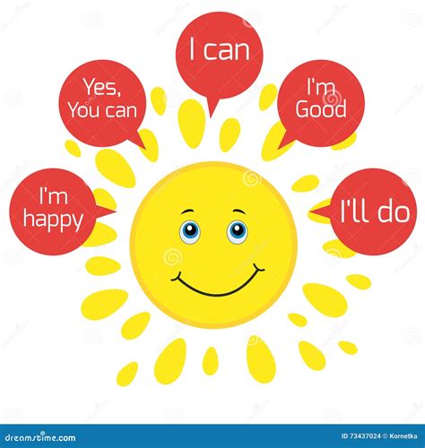 Vector Illustration Think Positively Stock Vector Illustration Of