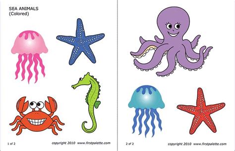 Sea Animals Free Printable Templates And Coloring Pages Firstpalette