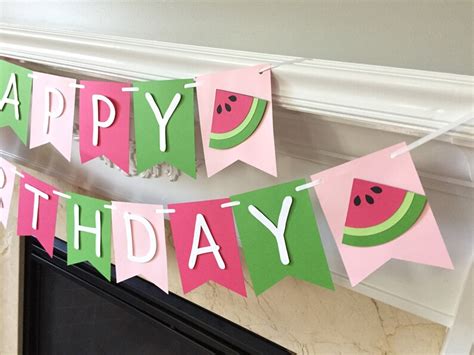 Watermelon Birthday Banner One In A Melon Birthday Etsy