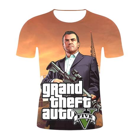 Grand Theft Auto Game Gta 5 Men Summer T Shirts Cool Gta5 Men Tshirt
