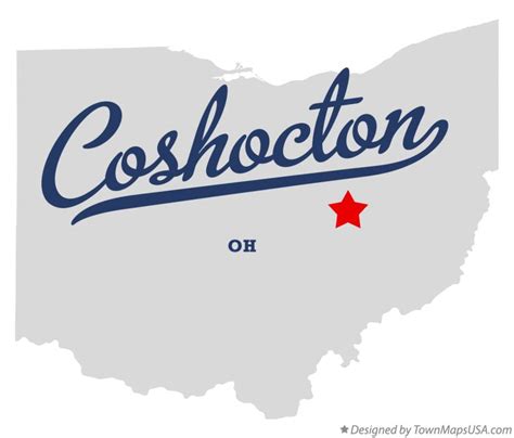 Map Of Coshocton Oh Ohio
