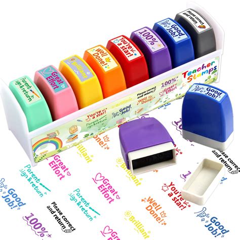 Buy Teacher Stamps For Grading Motivational Teacher Self Inking Stamp Set Encouraging Signature