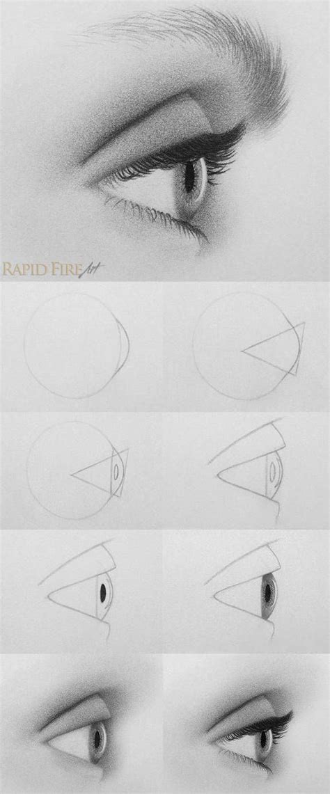 Human faces are not perfectly symmetrical. How to Draw Eyes from the Side by RapidFireArt | Lips drawing