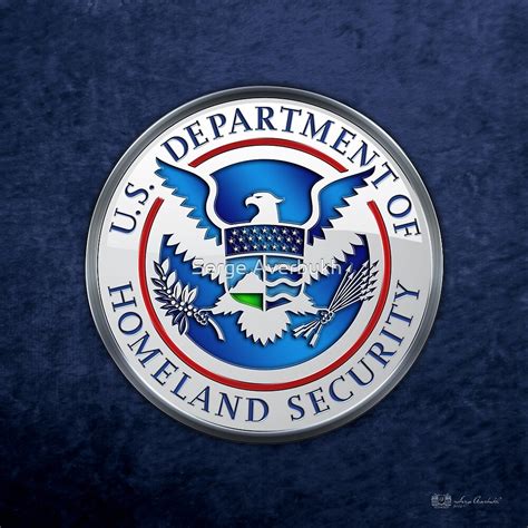 Department Of Homeland Security Dhs Emblem 3d On Blue Velvet By