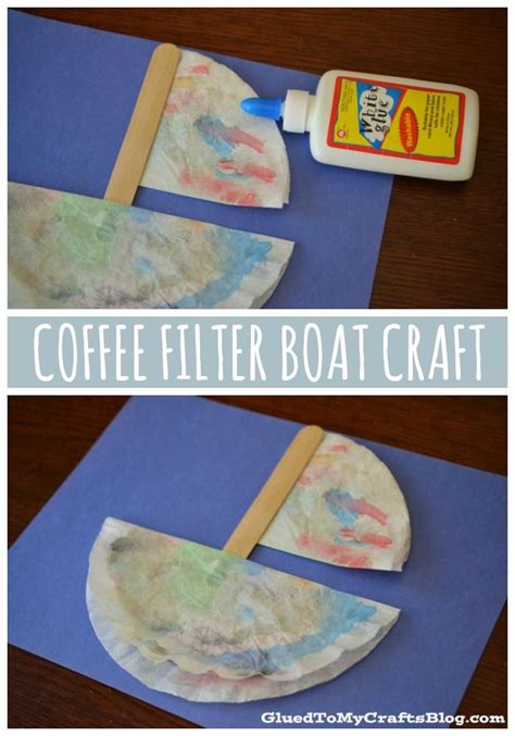 Paper Plate And Coffee Filter Boat Kid Craft Idea For Columbus Day