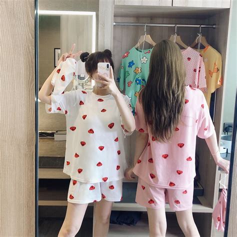2020 summer short sleeve thin cartoon print cute sleepwear girl pijamas mujer leisure homewear