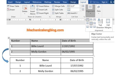 Ways To Center Text In Word Table Mechanicaleng Blog