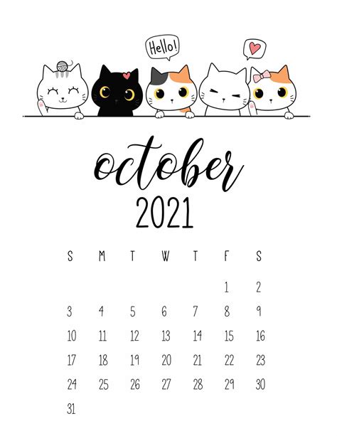 Free Printable October 2021 Calendars World Of Printables