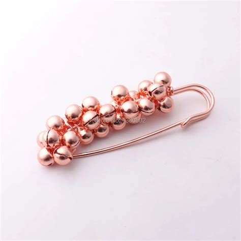Pcs Mm Exquisite Beautiful Rose Gold Color Metal Large Safety Pins With Bell Brooch