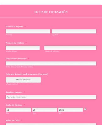 Ficha De Cotizaci N Plantilla De Formulario Jotform