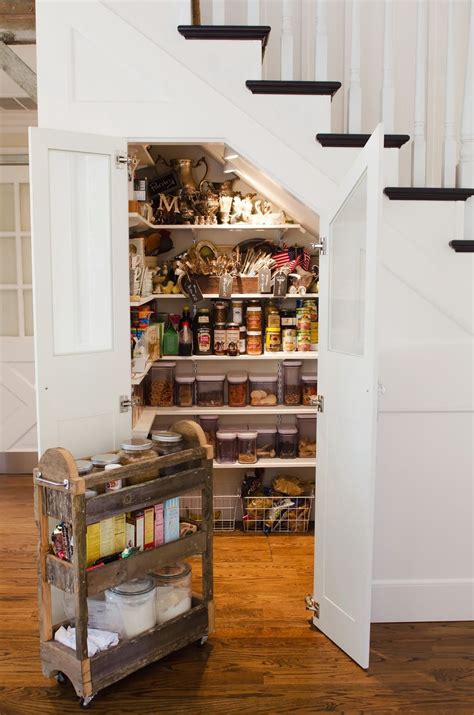 Tuck a beautiful cabinet under your stairs for a storage option that is as purposeful as it is gorgeous. Shawna's Glamorous Custom Kitchen | Under stairs pantry ...