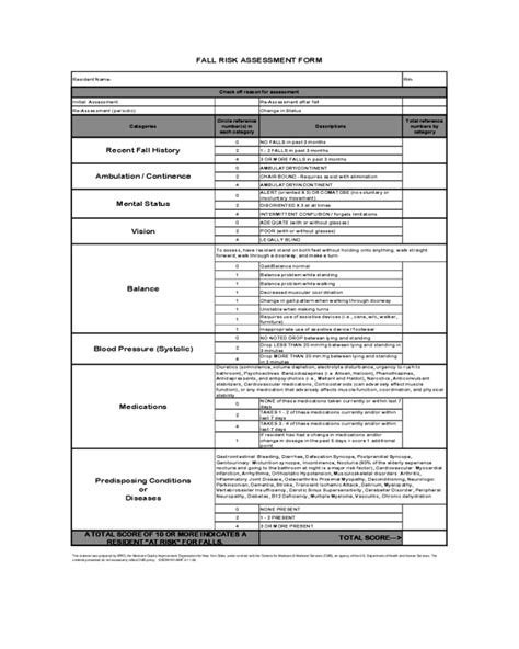 2024 Fall Risk Assessment Form Fillable Printable Pdf And Forms Handypdf