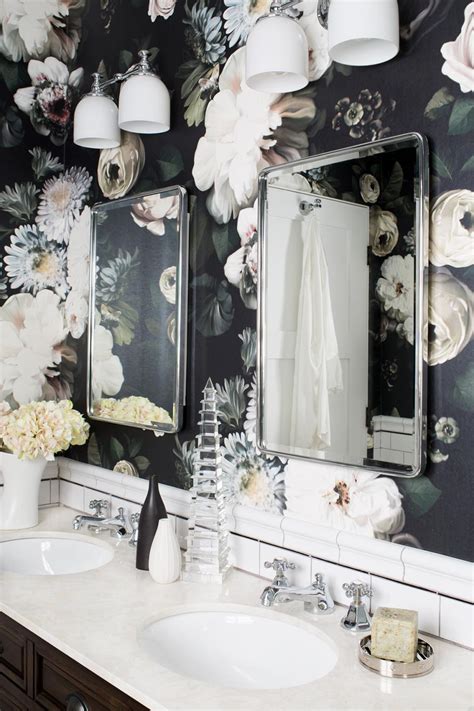 Guest Bathroom With Floral Wallpaper Hgtv