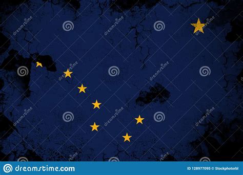 Alaska Rusty And Grunge Flag Illustration Stock Illustration