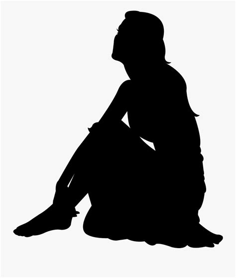 Sitting Looking Up Silhouette Free Transparent Clipart Clipartkey