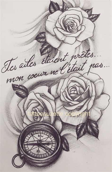 Rose Compass Tattoo Design Tattoos Sketch Tattoo Design