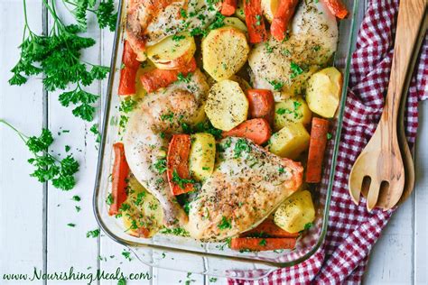 Easy One Pan Oven Roasted Chicken With Potatoes And Carrots Resep