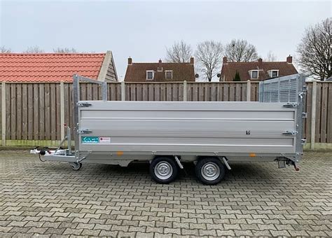 Twin axle trailer 5ft 10 x 3ft 10 with drop down sides. TwinTrailer TT 35-40. 402x192 cm. 3500 kg. › Wieldraaijer