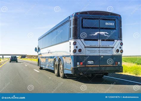 Greyhound Bus On A Freeway Editorial Image Image Of Experience 123431875