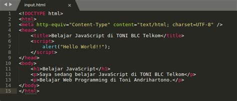 Cara Memasukkan Input Kode Javascript Ke Dalam Html Toni Blc Telkom