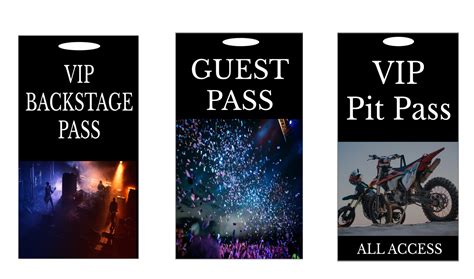 Vip All Access And Backstage Passes