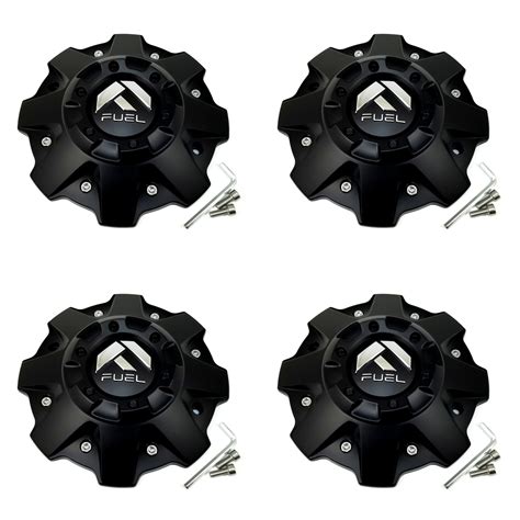 4 Fuel Black Wheel Center Hub Caps 4568l Export D556 D595 D555 D571