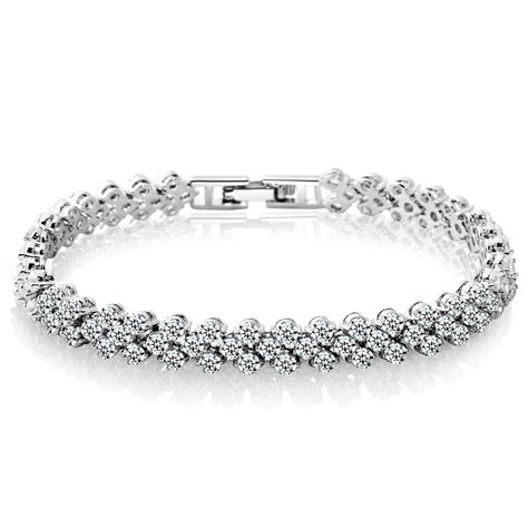 Crystal Diamond Bracelet Roman Bracelet Wristband Bangle Cuffs Luxury