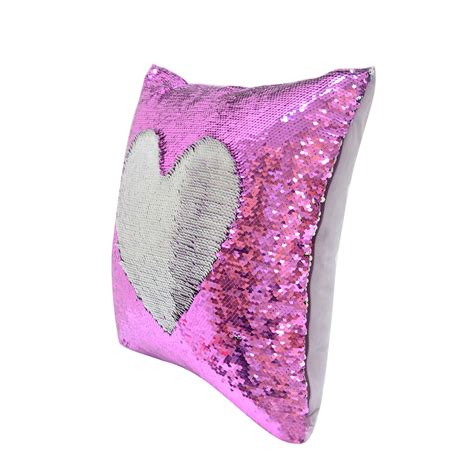 Sublimation Sequin Pillow Case Cushion Covers Square Shape Purple Lopo