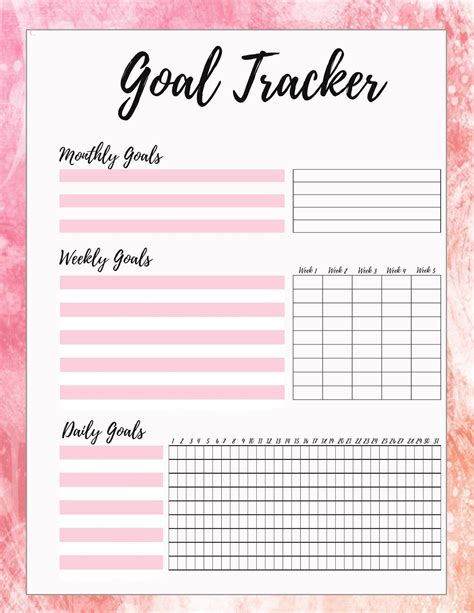 Goal Planner Template Printable Free Template Ideas