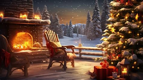 Instrumental Christmas Music With Crackling Fireplace 🎄🔥🎅 Cozy